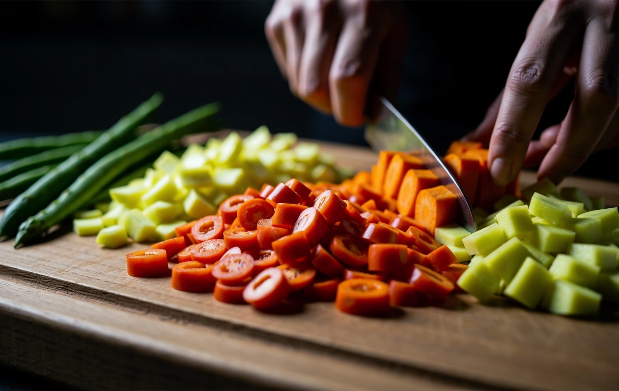 Frisches Gemüse Zubereitung